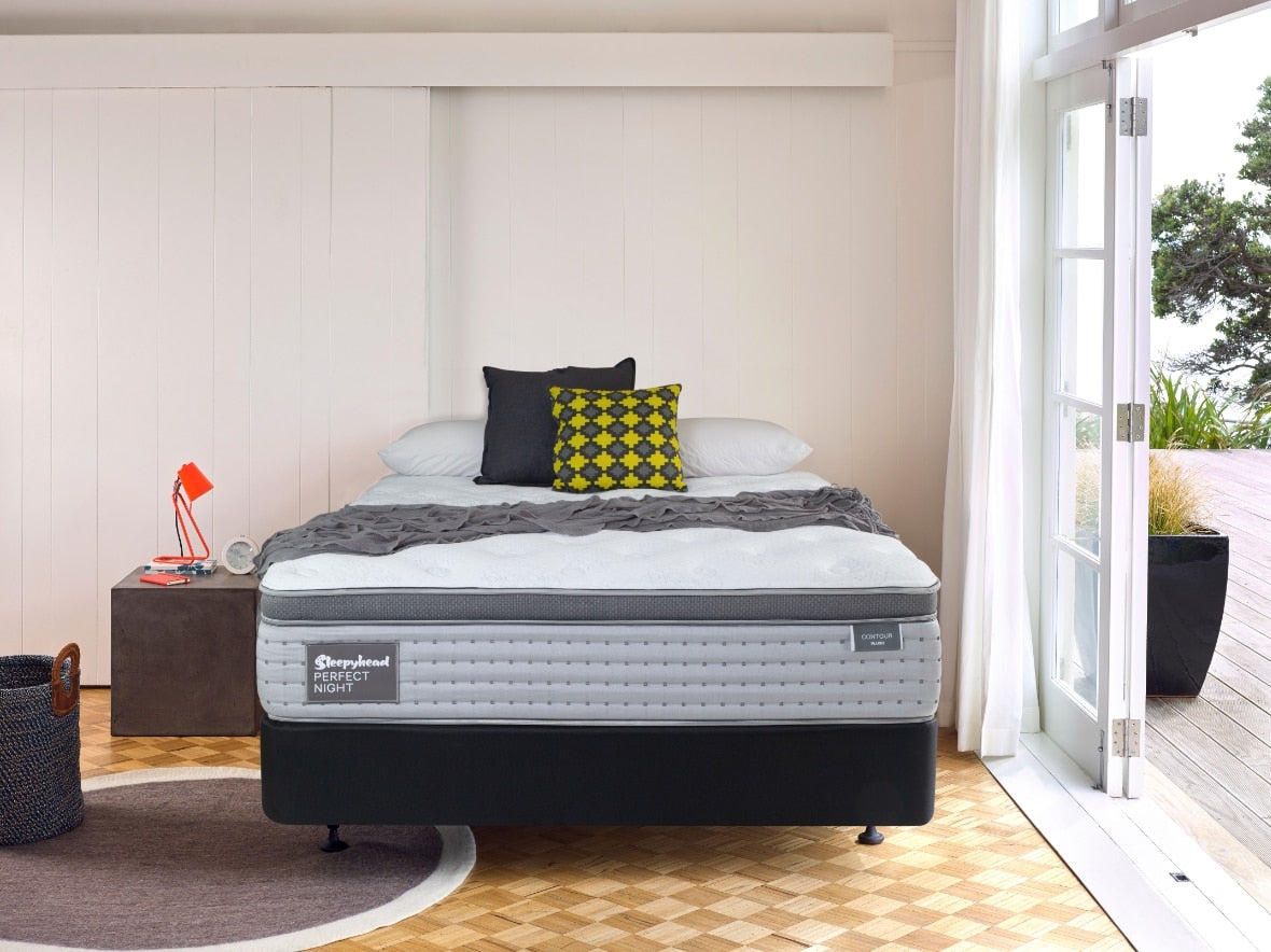 Sleepyhead Perfect Night bed with a mattress in a bedroom setting, featuring a visible brand logo.
