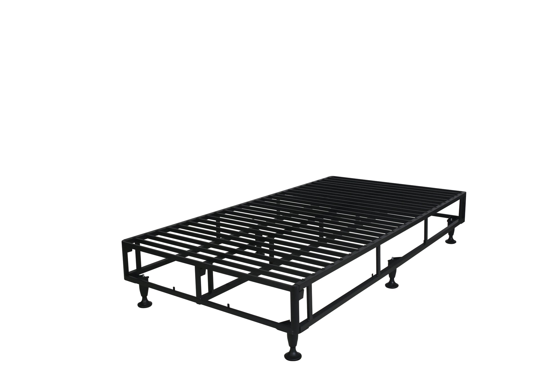 Black metal Sleepyhead kitset bed frame on a white background