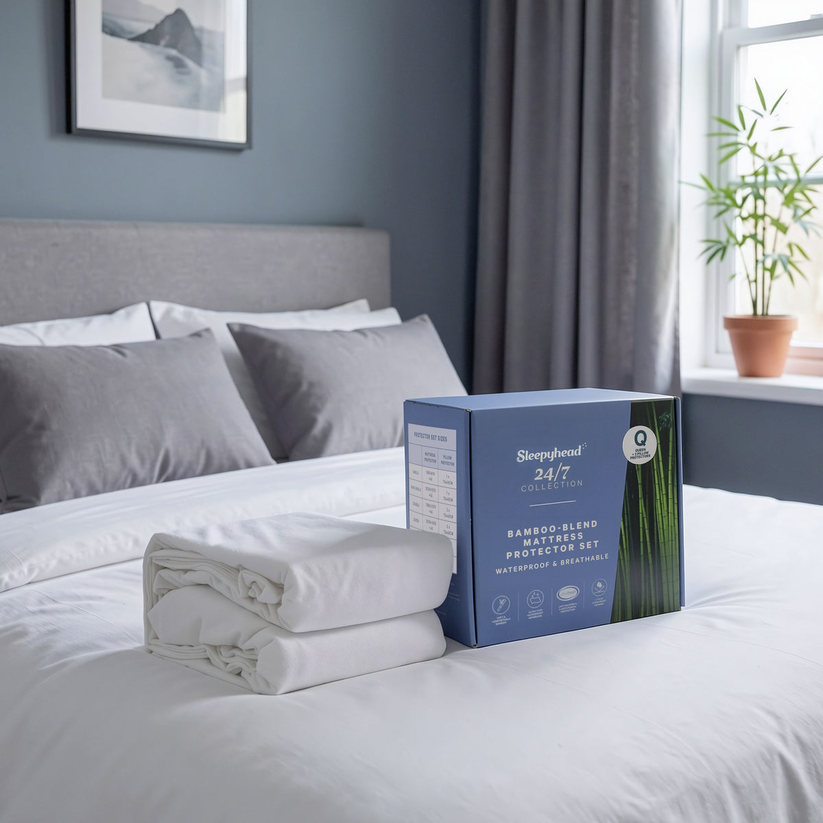 24/7 Bamboo Blend Mattress Protector Set