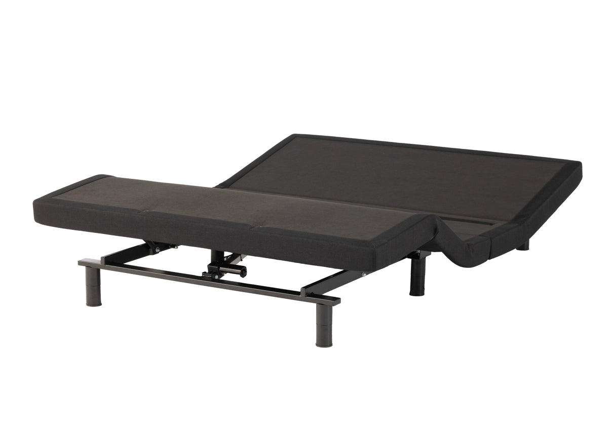 Black adjustable Sleepyhead bed base on a white background