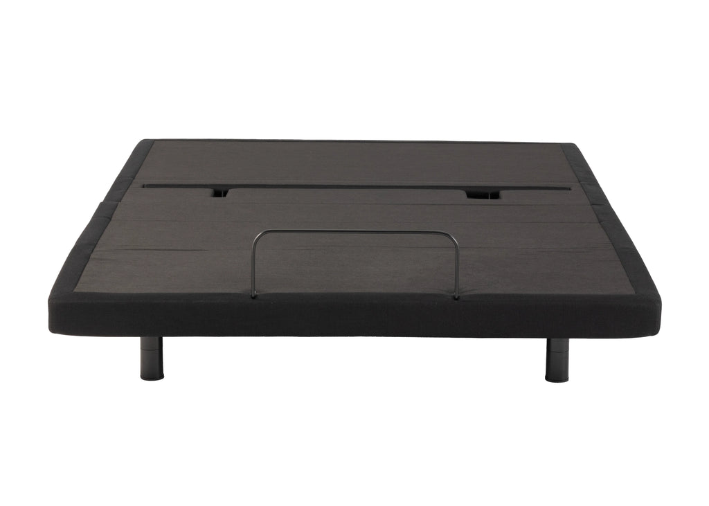 Black metal Sleepyhead adjustable bed frame on a white background