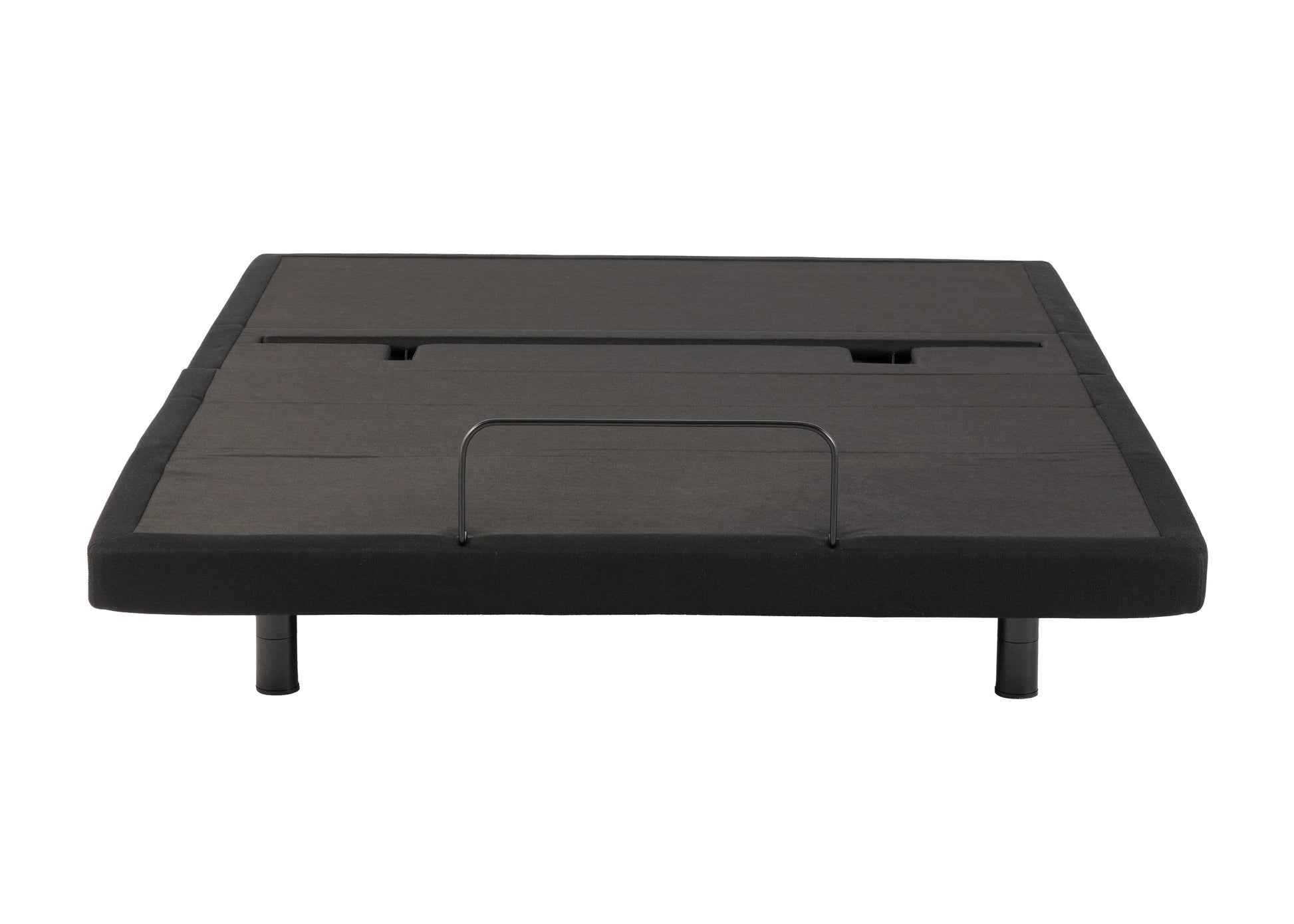 Black metal Sleepyhead adjustable bed frame on a white background
