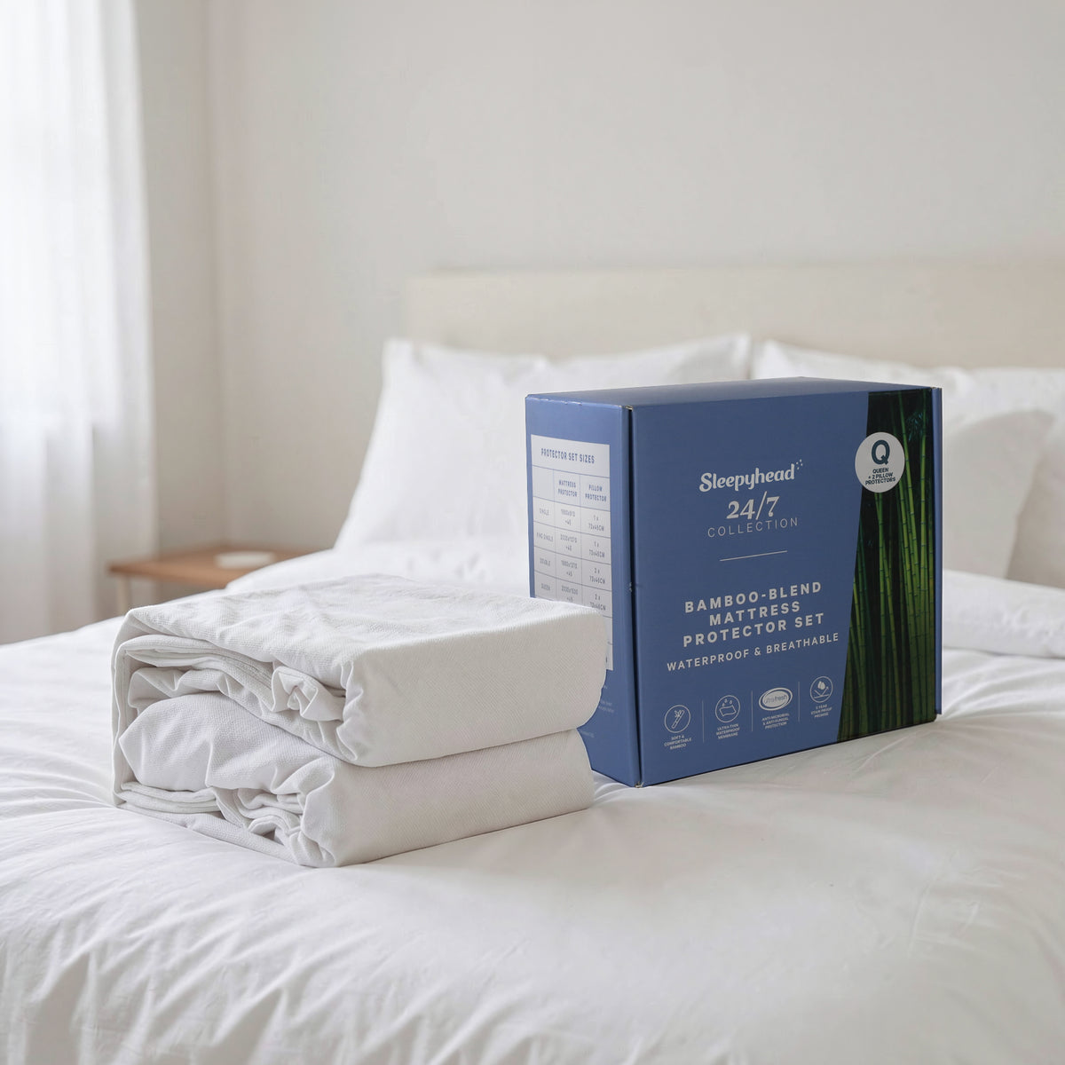 24/7 Bamboo Blend Mattress Protector Set