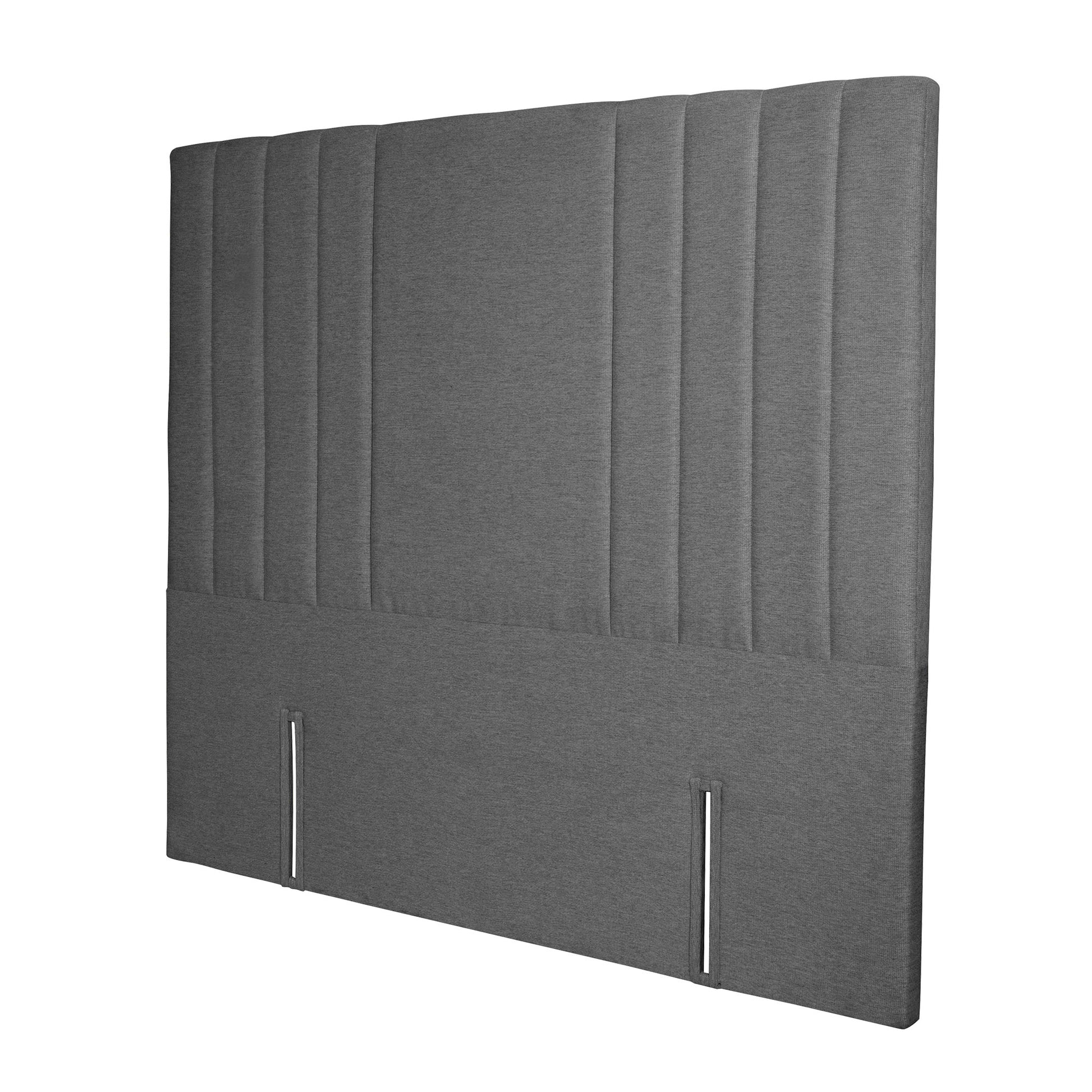 Gray upholstered Sleepyhead headboard on a white background