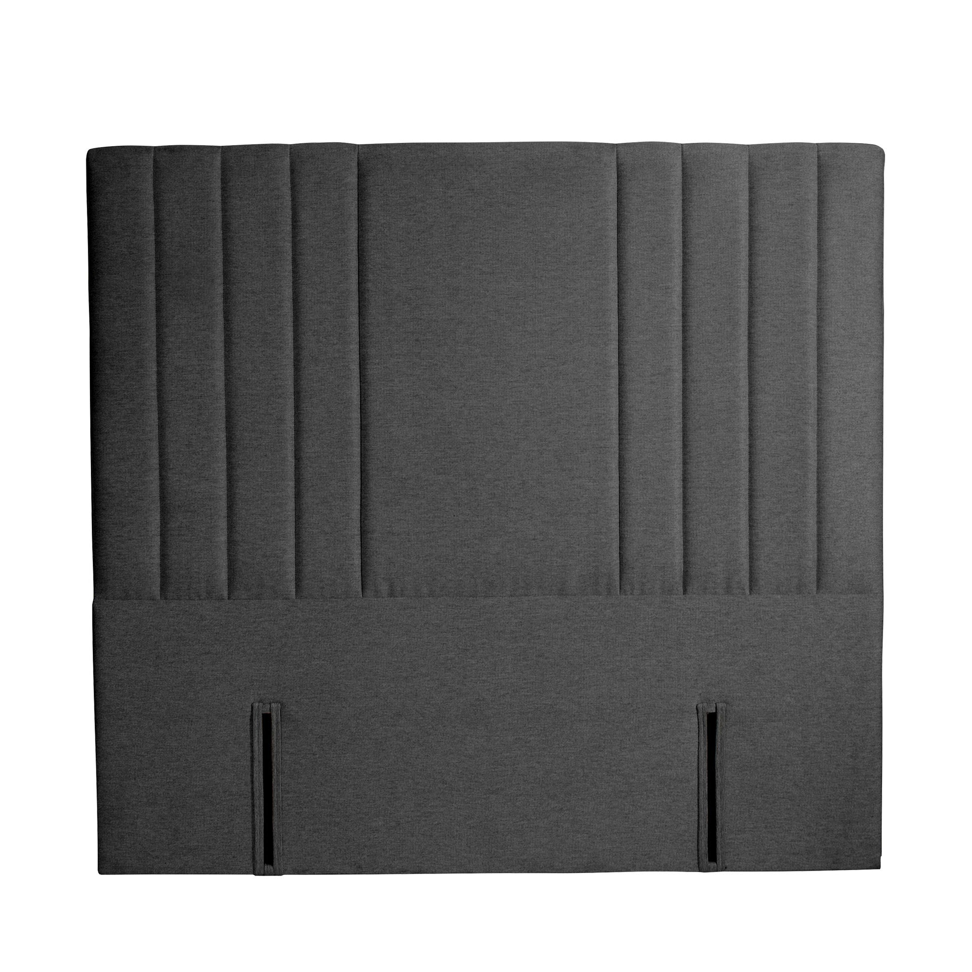 Dark gray upholstered Sleepyhead  headboard on a white background