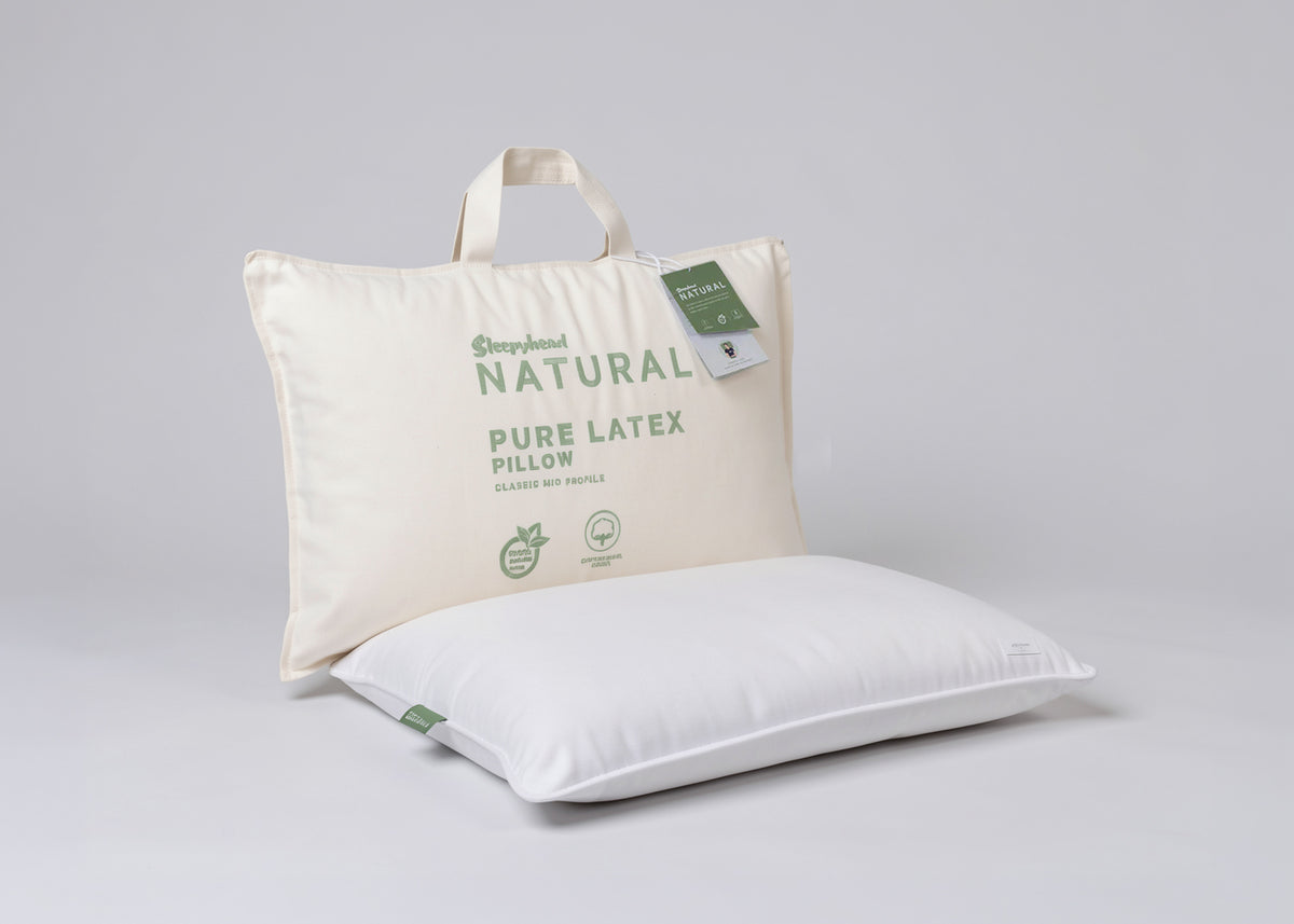 Sleepyhead Natural latex pillow and packaging